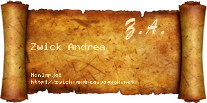 Zwick Andrea névjegykártya